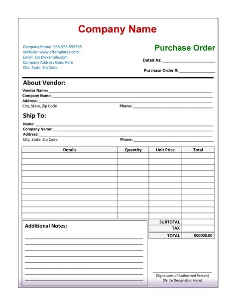 Free Purchase Order Templates In Excel