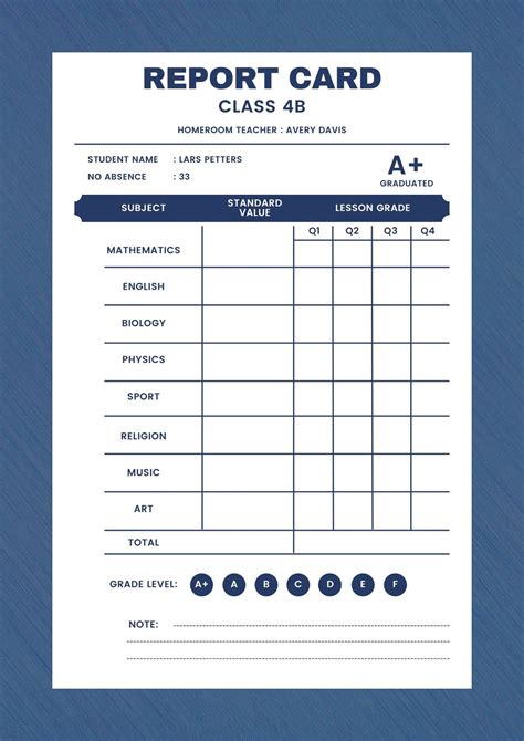 Free Report Card Template