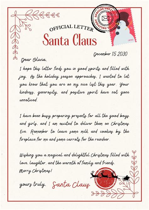 Free Santa Letter Printable