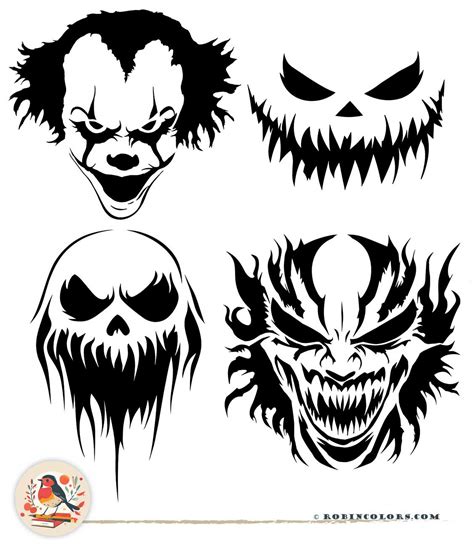 Free Scary Pumpkin Stencils Printable