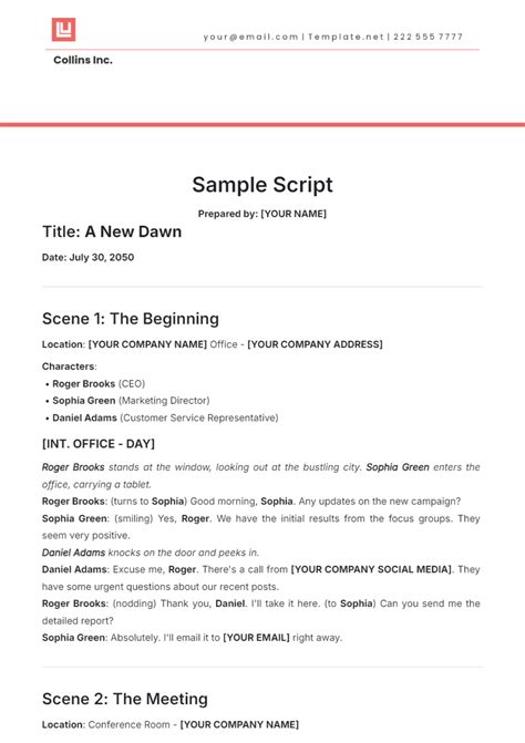 Free Script Template