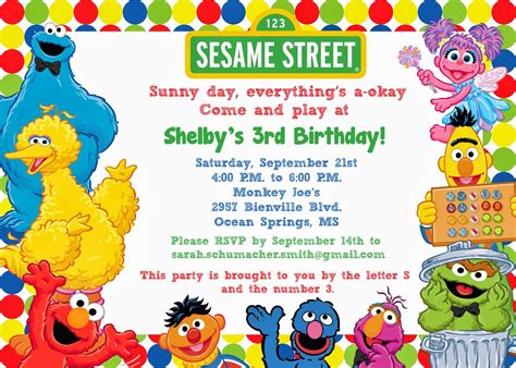 Free Sesame Street Templates Invitations