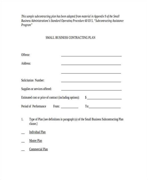 Free Small Business Contracts Templates