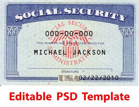Free Social Security Card Template Photoshop