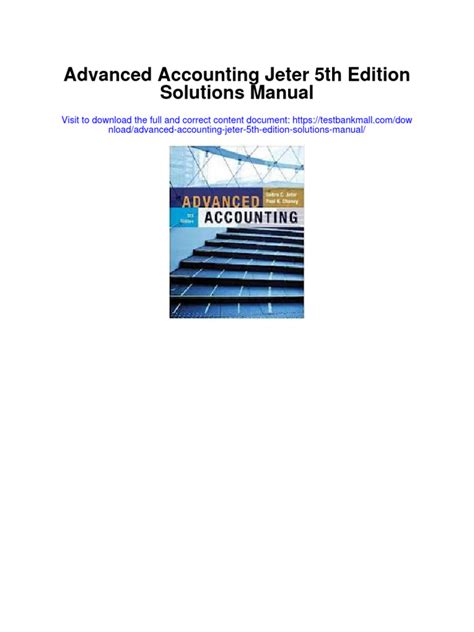 Free Solution Manual Advance Accounting Debra Jeter 5th PDF