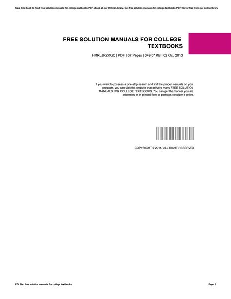 Free Solutions Manuals Online PDF
