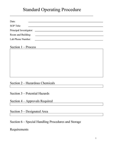 Free Standard Operating Procedures Sop Template