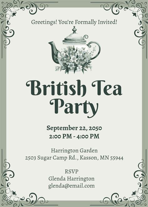 Free Tea Party Invitation Printables