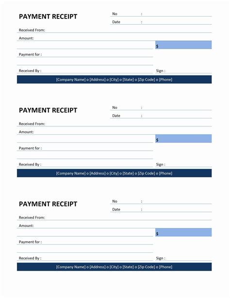 Free Template Receipt Of Payment