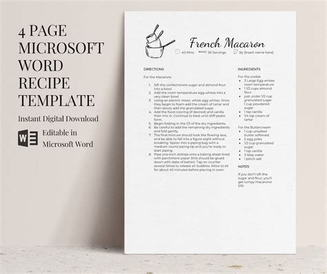 Free Templates For Recipes