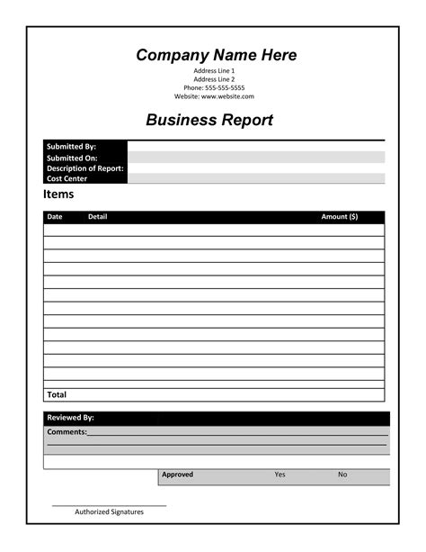 Free Templates For Reports