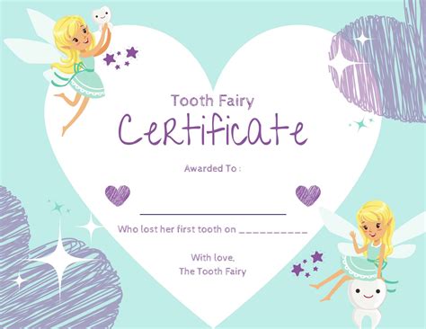 Free Tooth Fairy Certificate Template