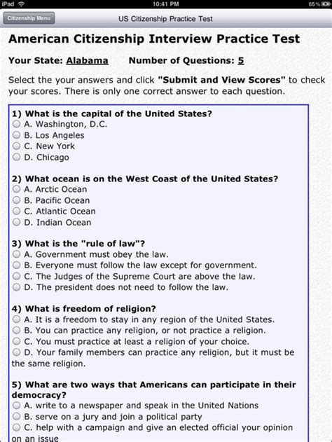 Free Us Citizenship Test Answers Kindle Editon