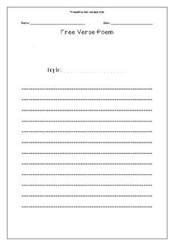 Free Verse Poem Template