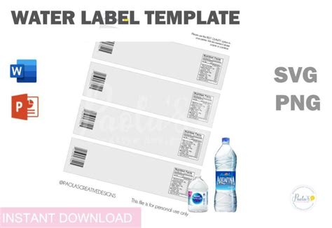 Free Water Bottle Label Template Word