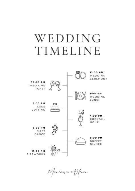 Free Wedding Day Timeline Template