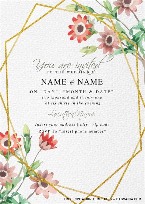 Free Wedding Invitation Templates For Word