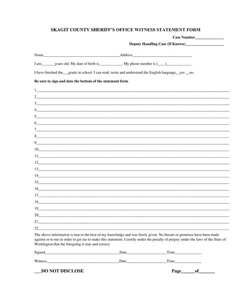 Free Witness Statement Template Word