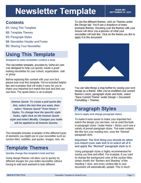 Free Word Newsletter Template
