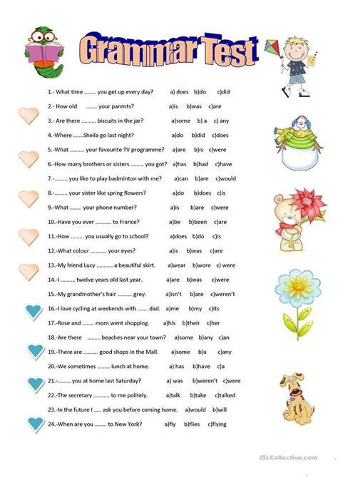 Free Worksheets For English Grammar With Answers PDF