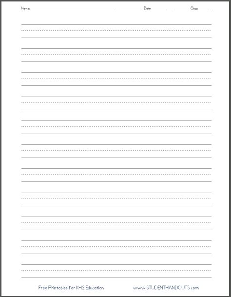 Free-printable-dashed-line-primary-school-handwriting-practice-paper