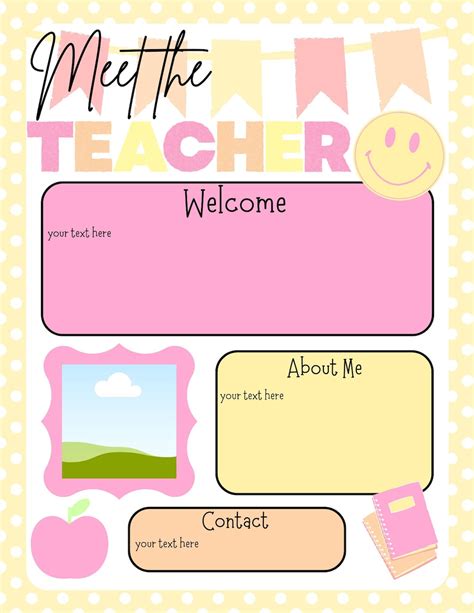Freebie Editable Template Meet The Teacher Template