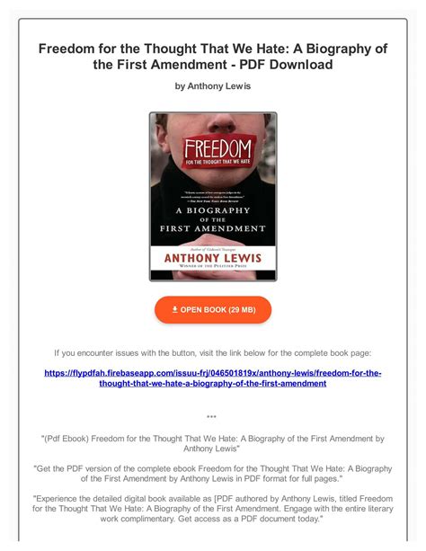 Freedom for the Thought That We Hate A Biography of the First Amendment Kindle Editon