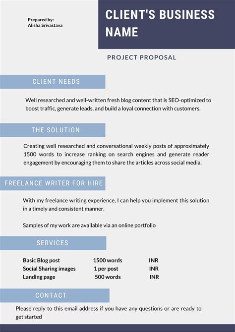 Freelance Job Proposal Template