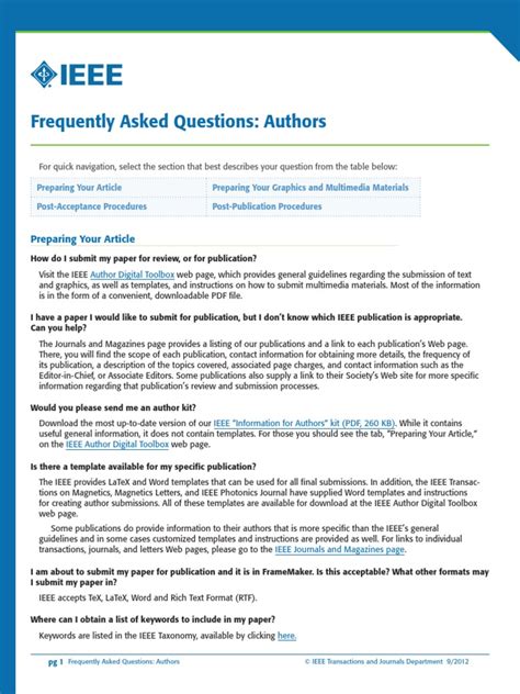Frequently Asked Questions Document Template