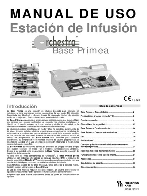Fresenius orchestra base primea user manual Ebook PDF
