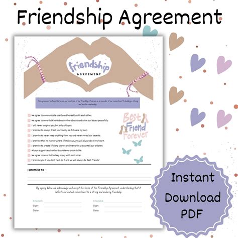Friendship Agreement Template