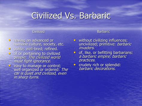 From Civilized to Barbaric Doc