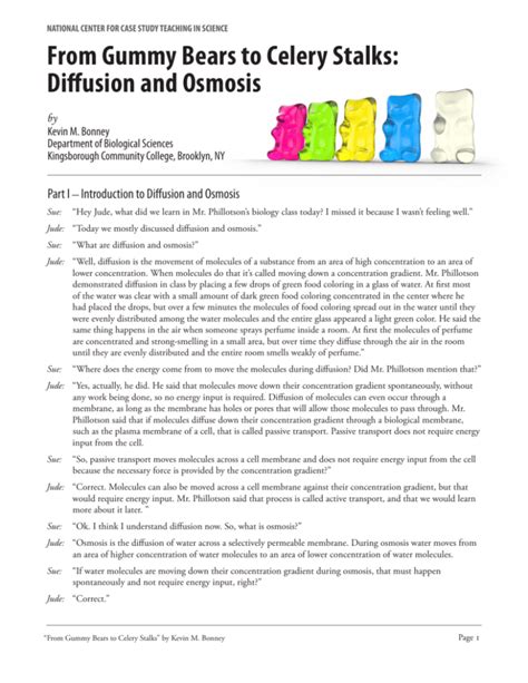 From Gummy Bears To Celery Stalks Page 5 Osmosis In Animal Cells Answer Key PDF PDF