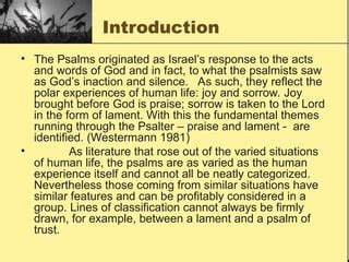 From Lament to Praise Introduction to the Book of Psalms 1st Edition Doc