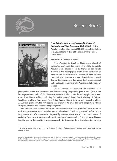 From Palestine to Israel A Photographic Record of Destruction and State Formation PDF