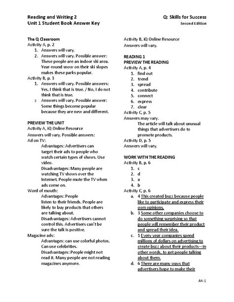 From Reading To Writing 2 Answer Key Kindle Editon