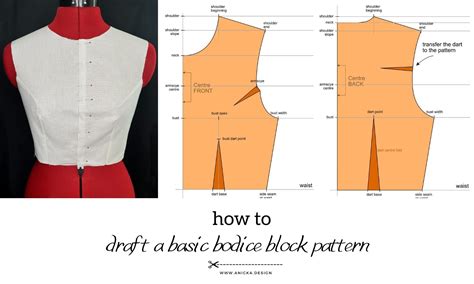 Front and back bodice pieces: