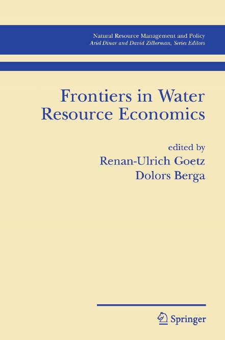 Frontiers in Water Resource Economics 1st Edition Epub