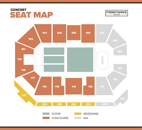 Frontwave Arena Concert Seating Chart