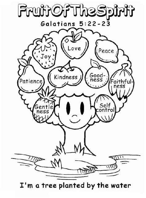 Fruit Of The Spirit Coloring Page Printable