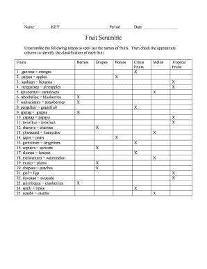 Fruit Scramble Worksheet Answers Reader