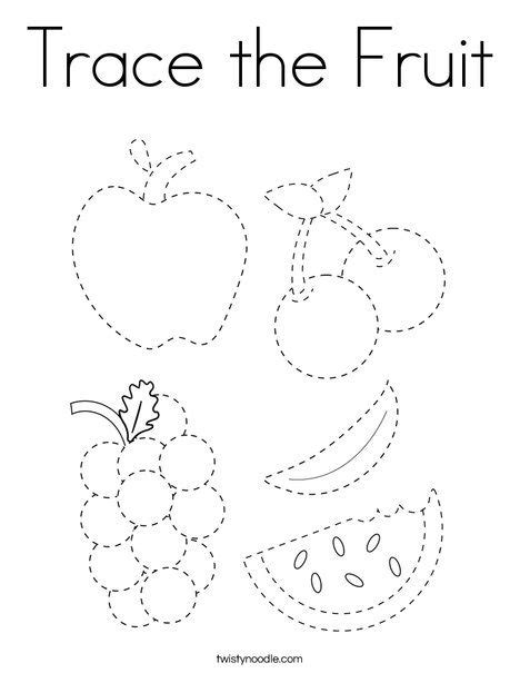 Fruits and Vegetables Trace and Colour PDF