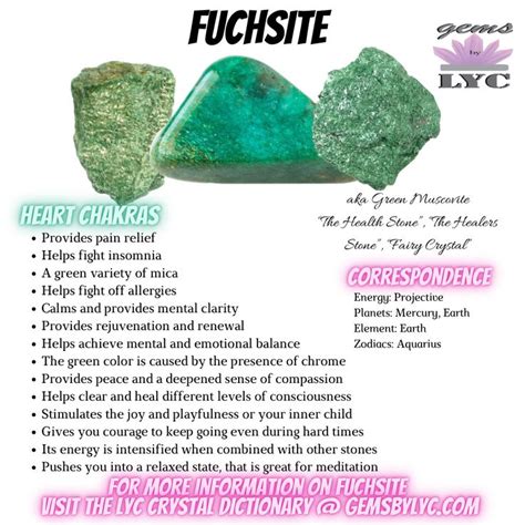 Fuchsite's Metaphysical Properties