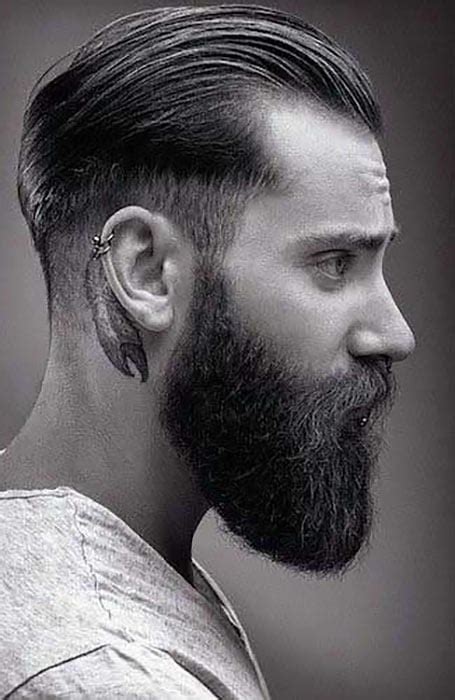 Full Beard Slicked Back: