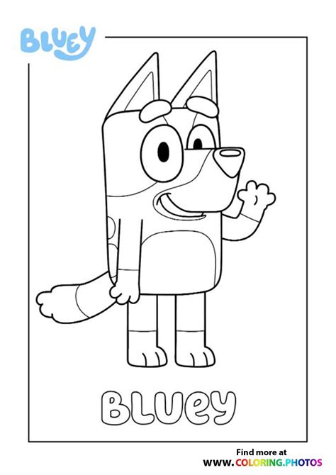 Full Page Printable Bluey Colouring Pages