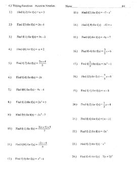 Function Notation Problems And Answers Epub