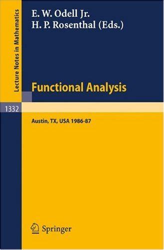 Functional Analysis Proceedings of the Seminar at the University of Texas at Austin, 1986-87 Doc