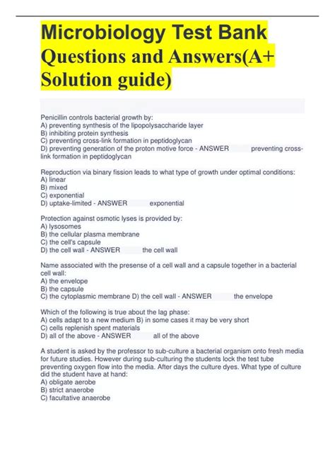 Fundalmentals Of Microbiology Test Bank Questions Ebook Doc