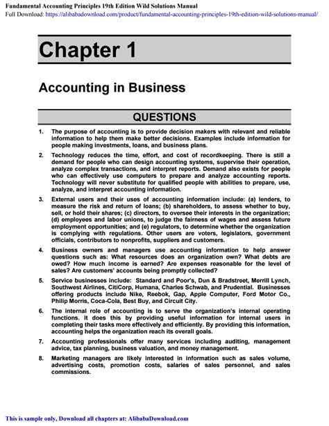 Fundamental Accounting Principles Answer PDF