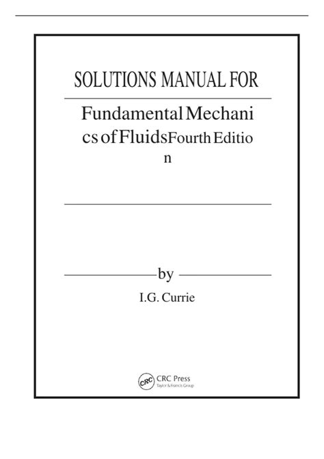 Fundamental Mechanics Of Fluids Solutions Manual Reader